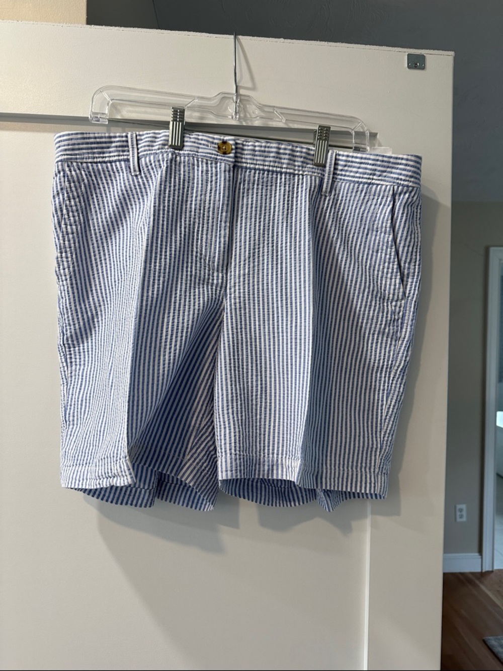 Women’s Blue & White Seersucker Shorts